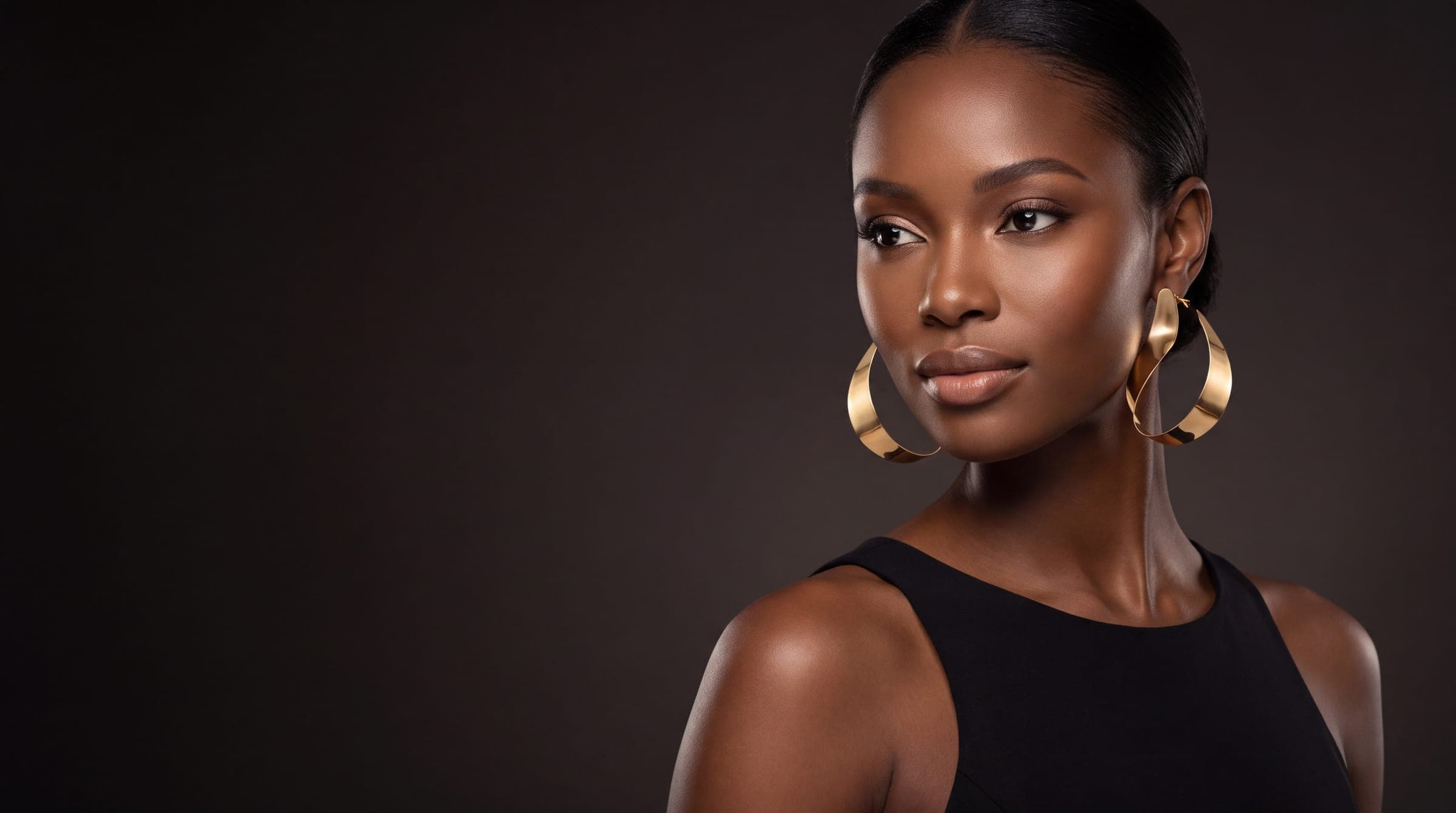 A model wearing the Nyala statement hoops